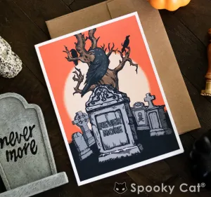 Nevermore Raven Halloween Card