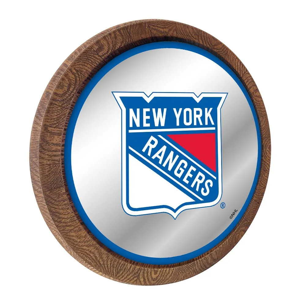 New York Rangers: Mirrored Barrel Top Wall Sign