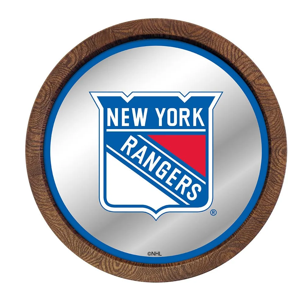 New York Rangers: Mirrored Barrel Top Wall Sign