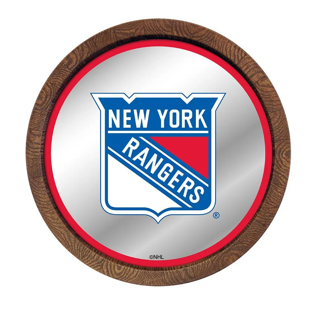 New York Rangers: Mirrored Barrel Top Wall Sign