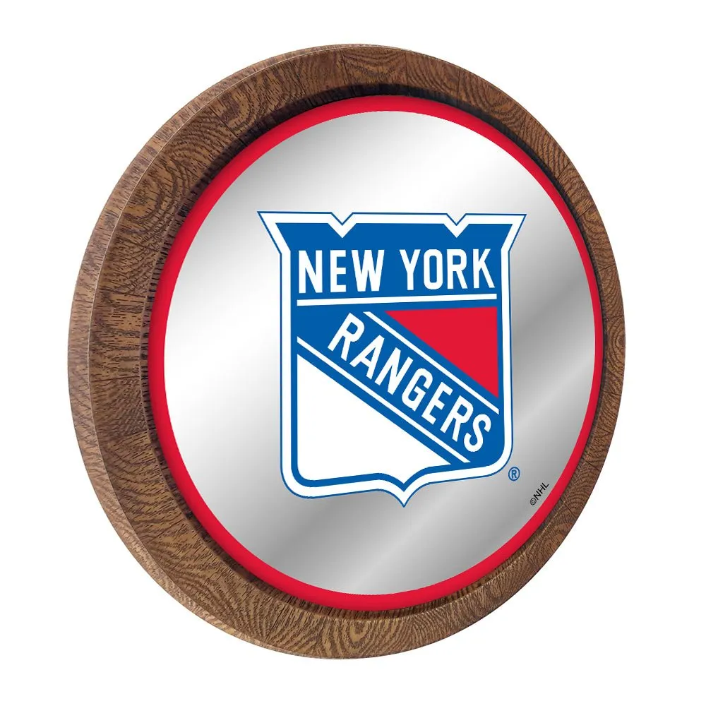 New York Rangers: Mirrored Barrel Top Wall Sign