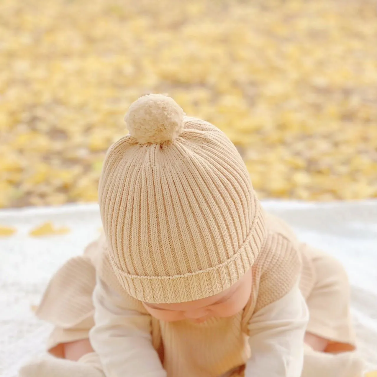 Newborn Pom Pom Hat: Organic Cotton Knitted Hats