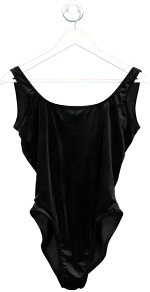 Norma Kamali Black Mio Velvet Swimsuit UK M