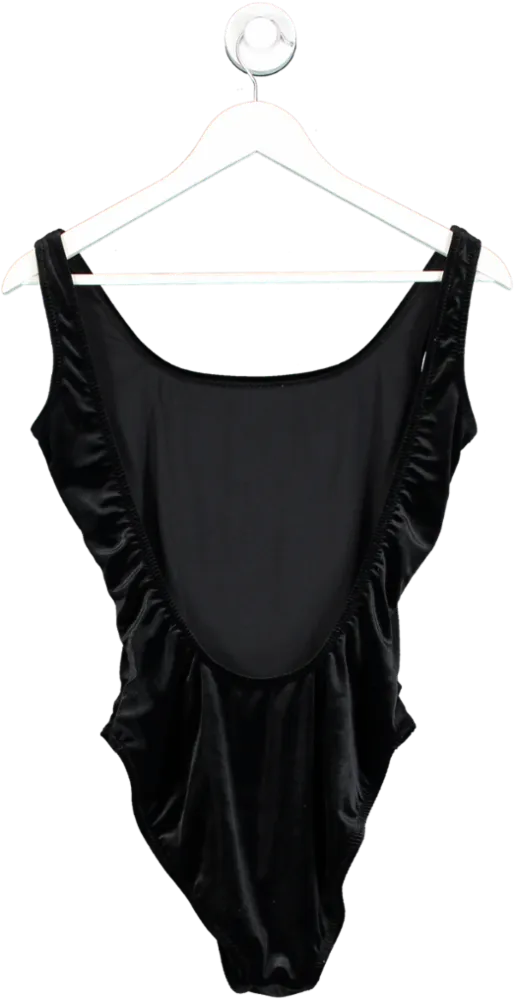 Norma Kamali Black Mio Velvet Swimsuit UK M