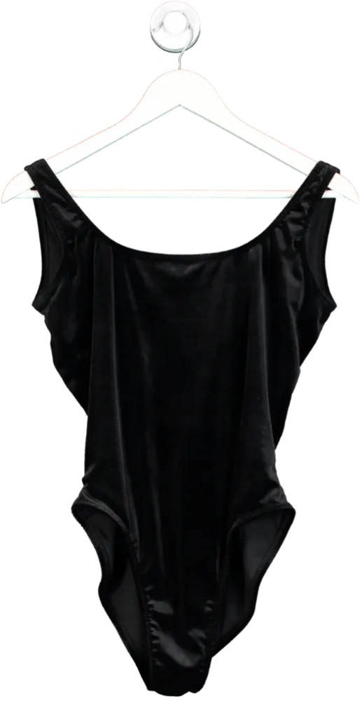 Norma Kamali Black Mio Velvet Swimsuit UK M
