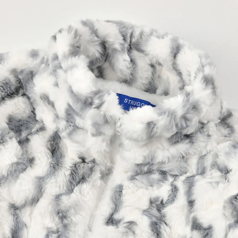 【NOW TREND】Solid Tie-Dyed Sherpa Coat