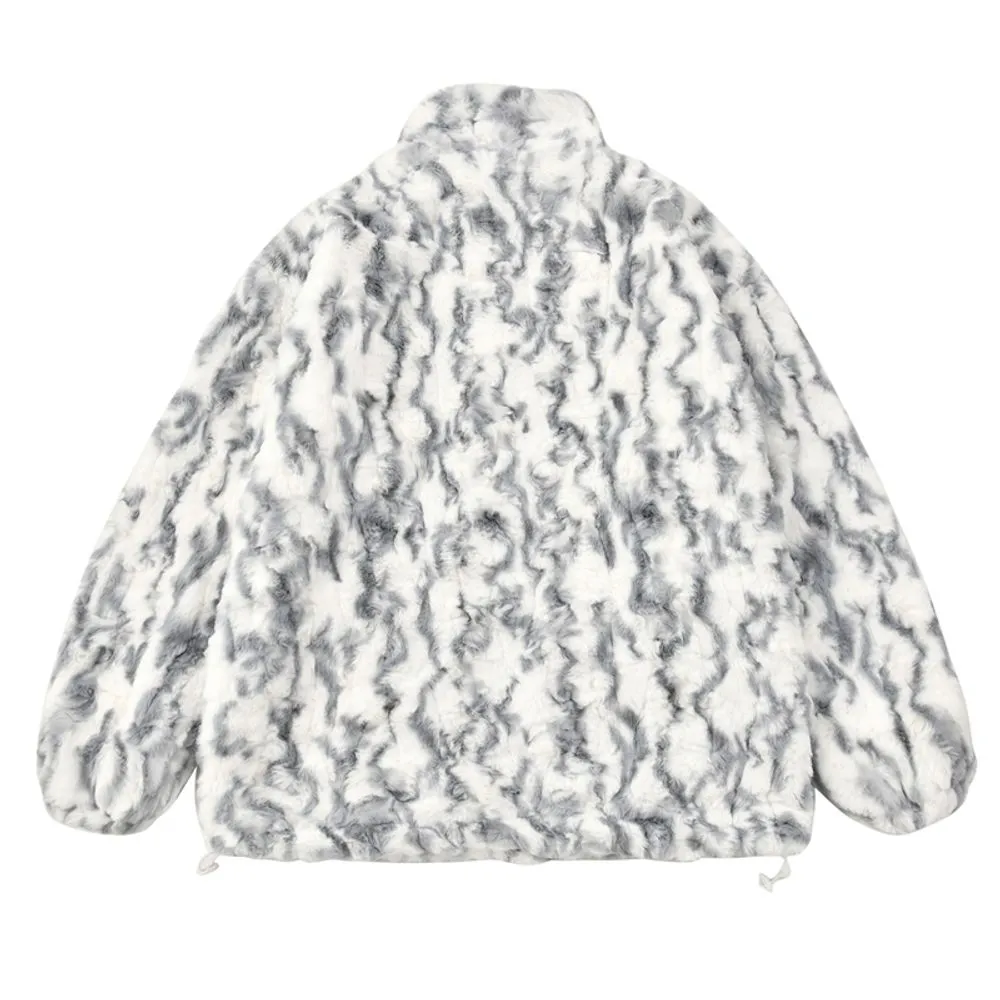 【NOW TREND】Solid Tie-Dyed Sherpa Coat