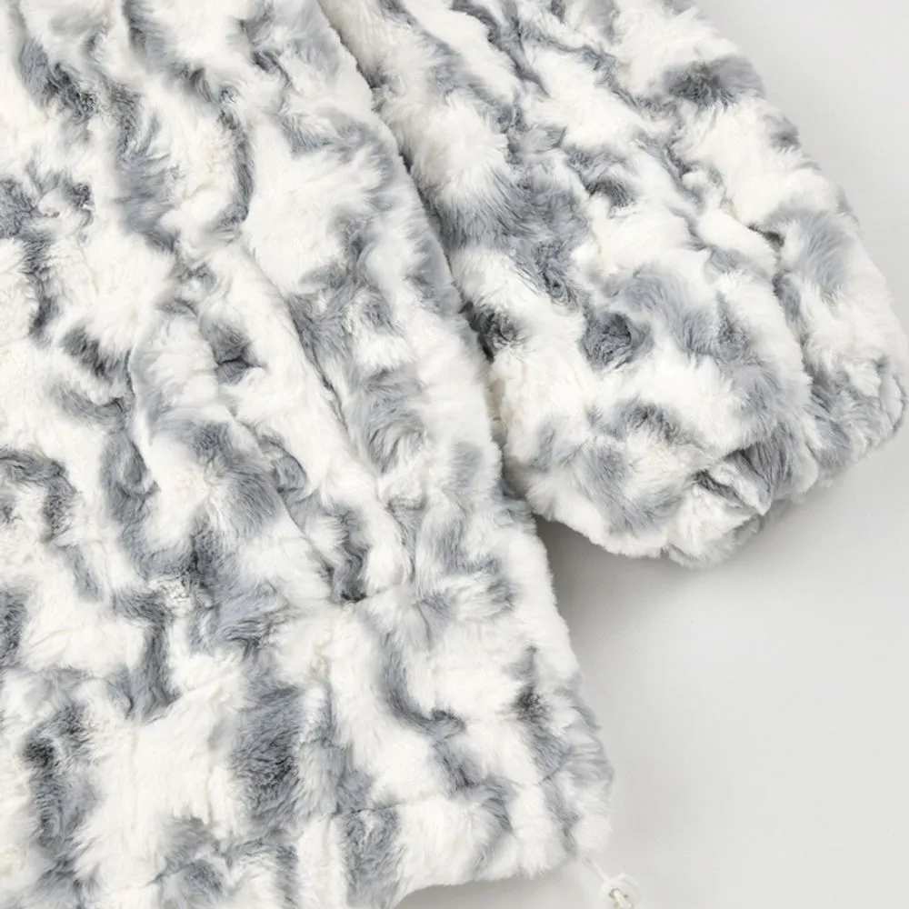 【NOW TREND】Solid Tie-Dyed Sherpa Coat