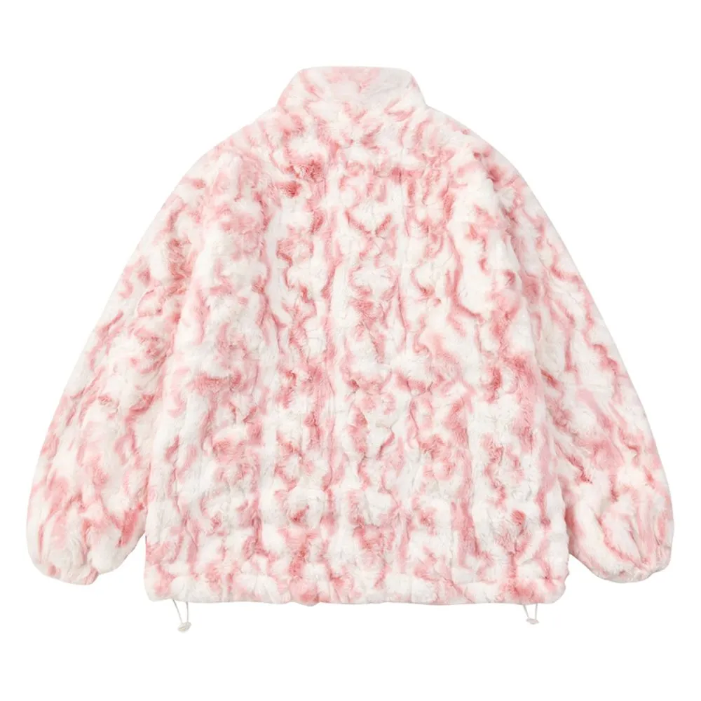 【NOW TREND】Solid Tie-Dyed Sherpa Coat