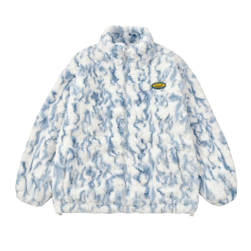 【NOW TREND】Solid Tie-Dyed Sherpa Coat