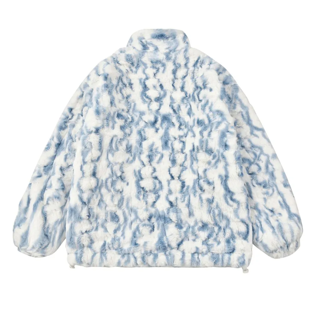 【NOW TREND】Solid Tie-Dyed Sherpa Coat