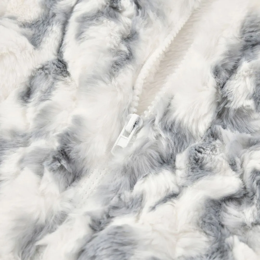 【NOW TREND】Solid Tie-Dyed Sherpa Coat