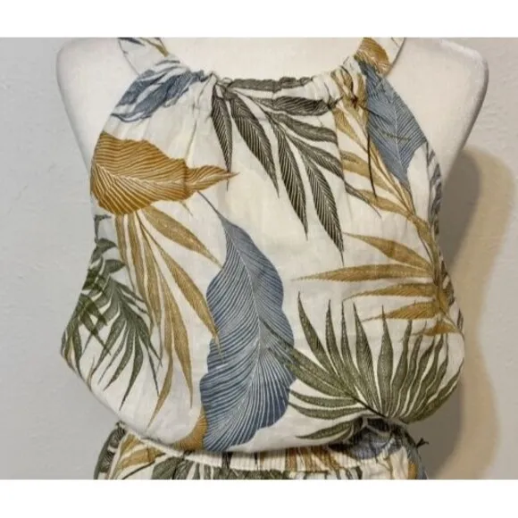 NWT-Tahari Woman Size S 100% Linen 2-Piece Skirt/Halter Top Closet Staple Boho