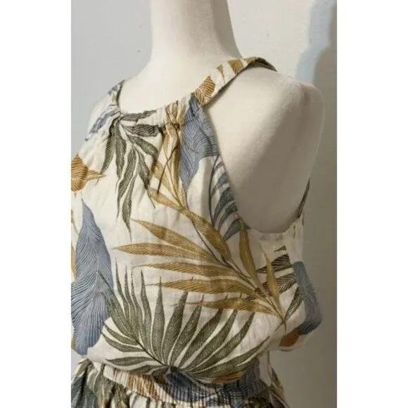 NWT-Tahari Woman Size S 100% Linen 2-Piece Skirt/Halter Top Closet Staple Boho