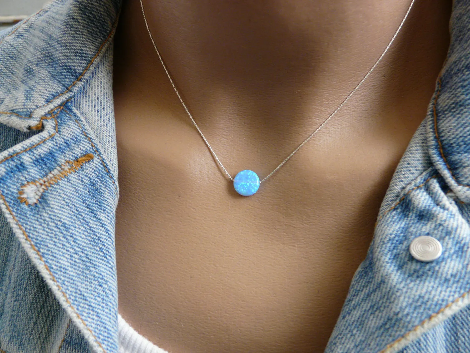 Opal Coin Necklace