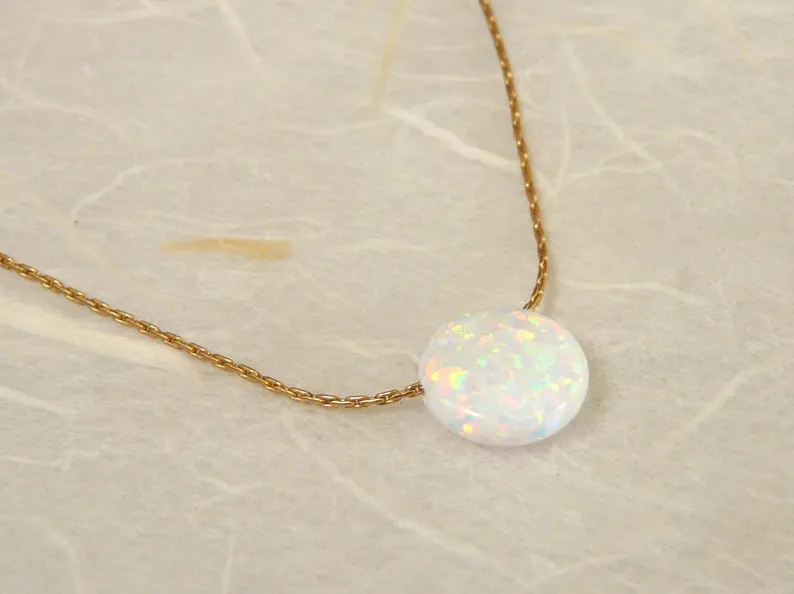 Opal Coin Necklace