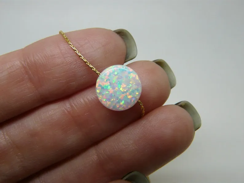 Opal Coin Necklace