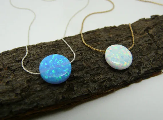 Opal Coin Necklace