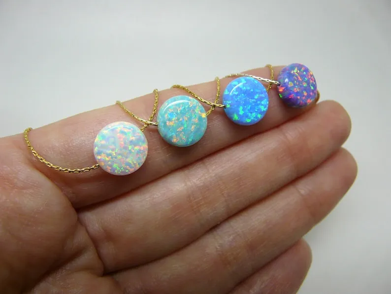 Opal Coin Necklace