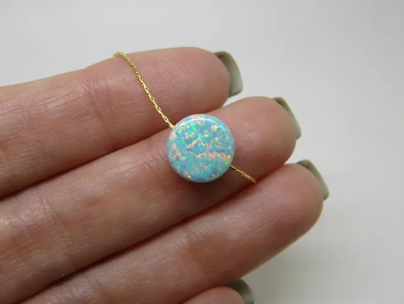 Opal Coin Necklace