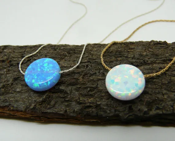 Opal Coin Necklace