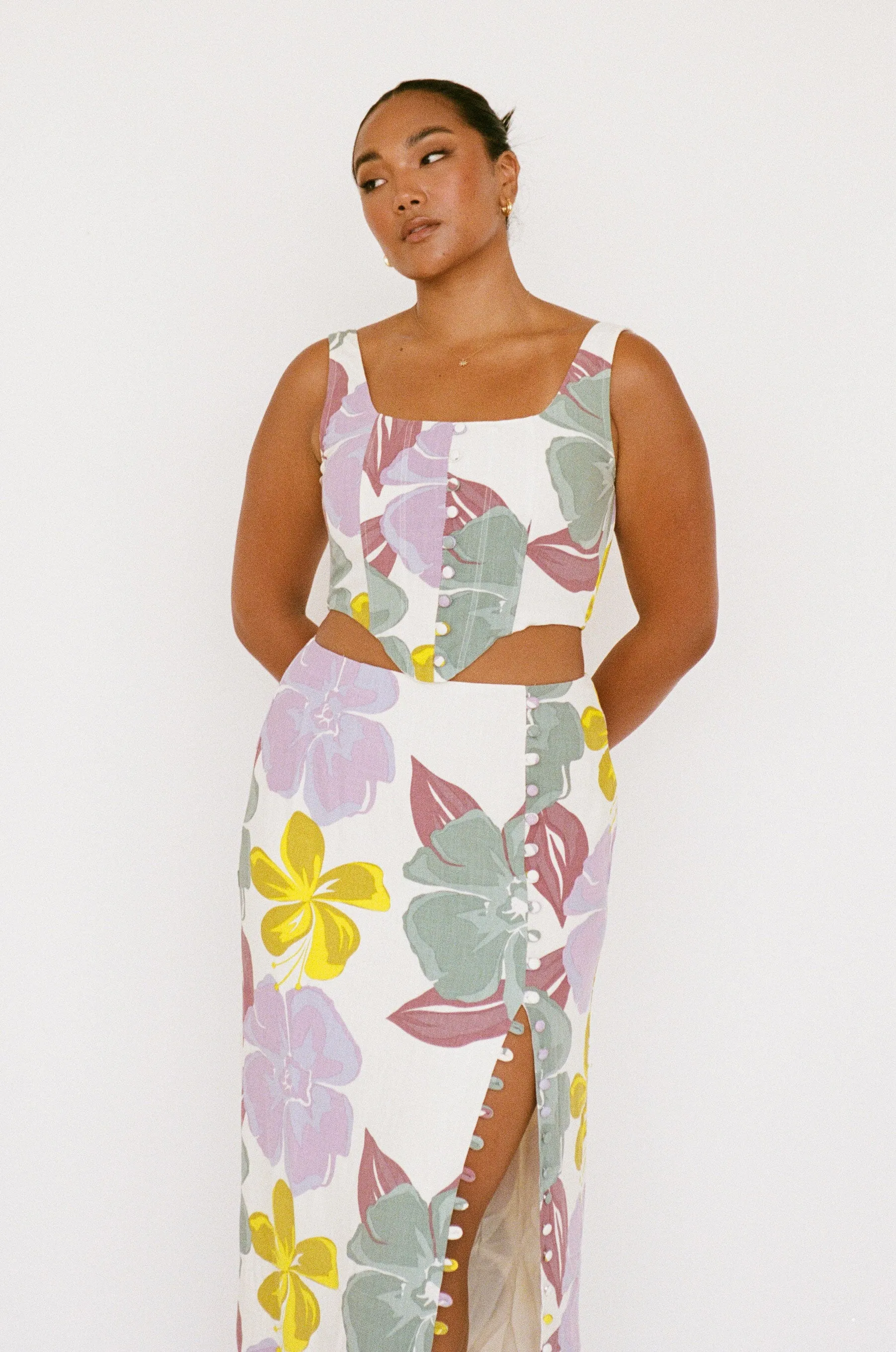 Oralia Top - Royal Floral