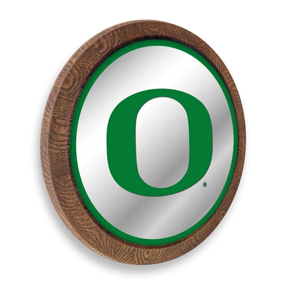 Oregon Ducks: "Faux" Barrel Top Mirrored Wall Sign