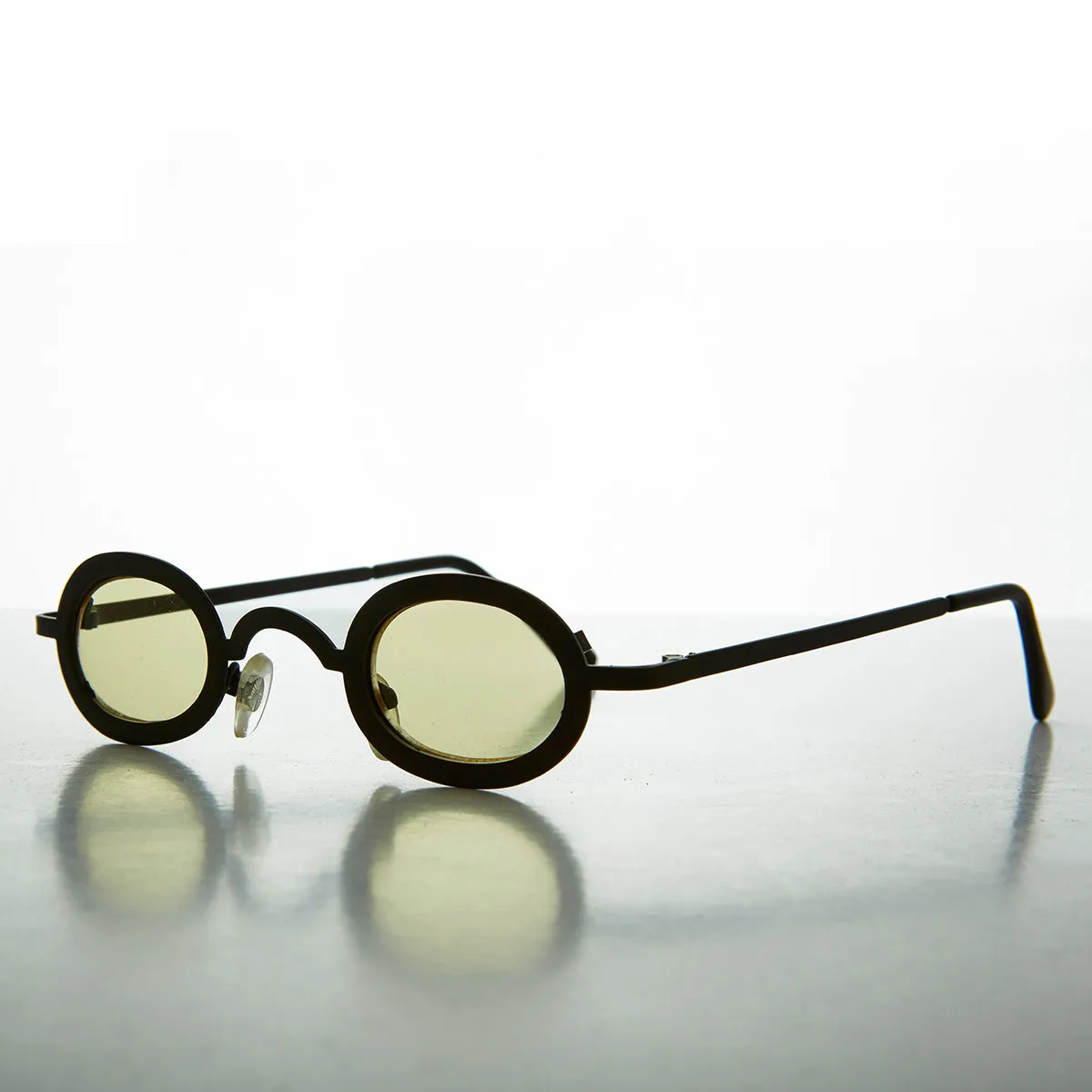 Oval Micro Vintage Sunglasses with Tinted Lenses - Desert
