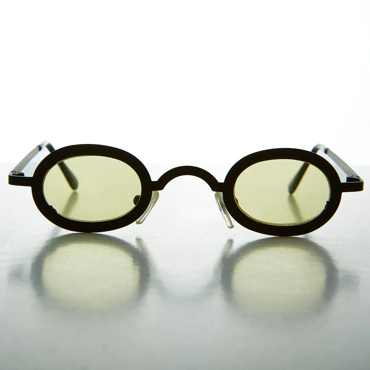 Oval Micro Vintage Sunglasses with Tinted Lenses - Desert