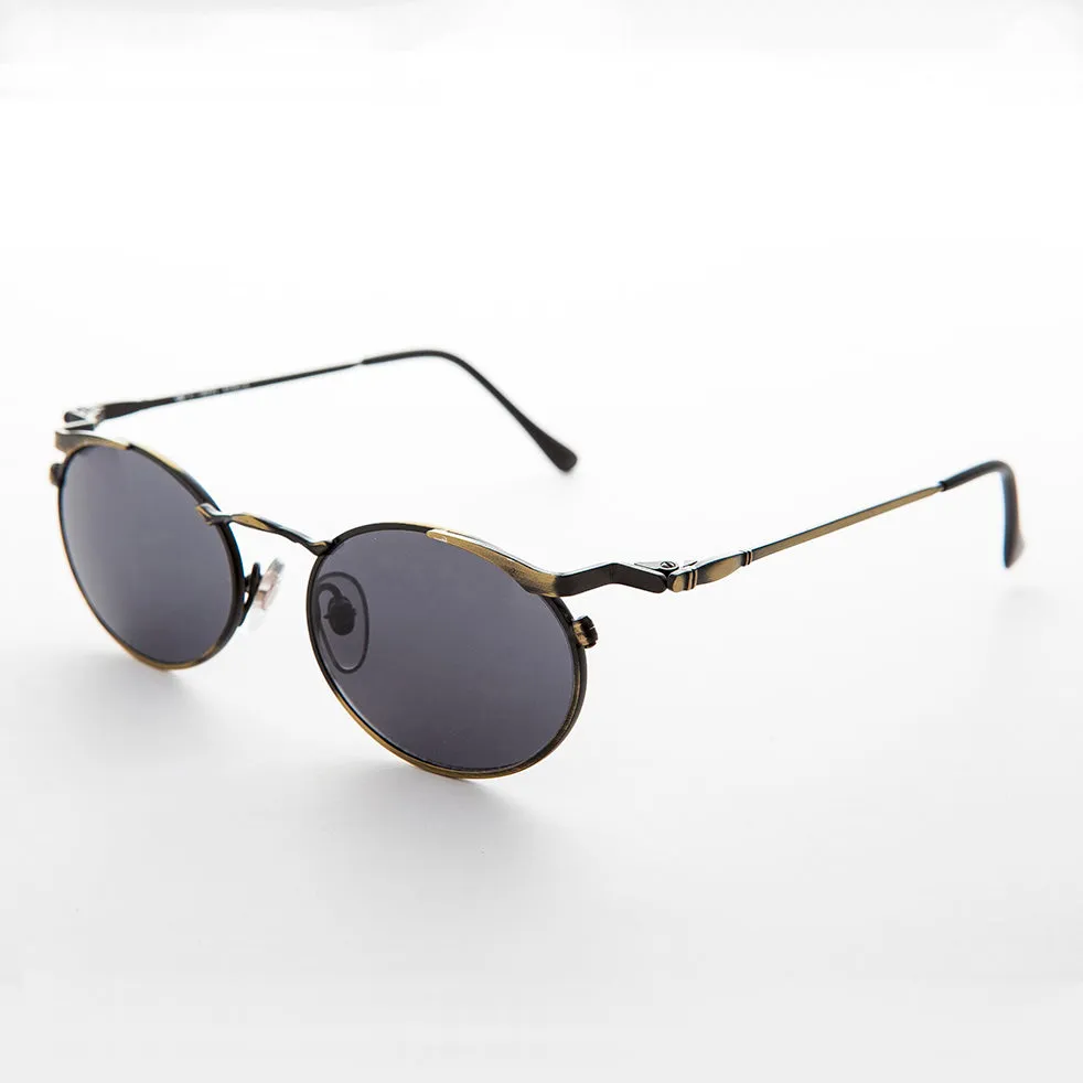 Oval Punk Grunge Steampunk Vintage Sunglass - Dieselgoth