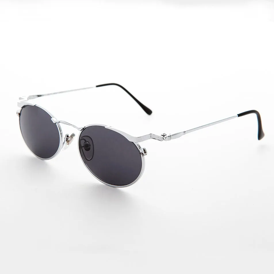 Oval Punk Grunge Steampunk Vintage Sunglass - Dieselgoth