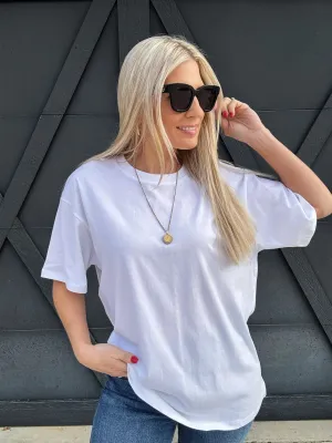 Oversized Cotton Tee In White