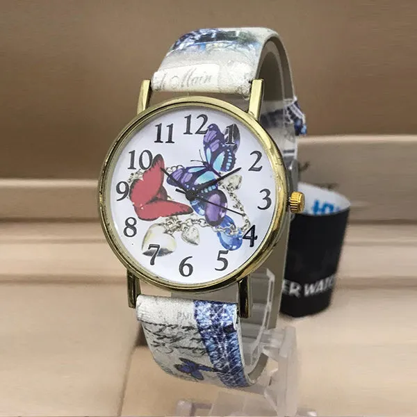 Pack of 2  Creative Butterfly Dial Women Watch Random Design