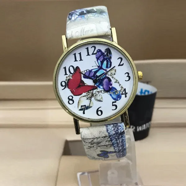 Pack of 2  Creative Butterfly Dial Women Watch Random Design