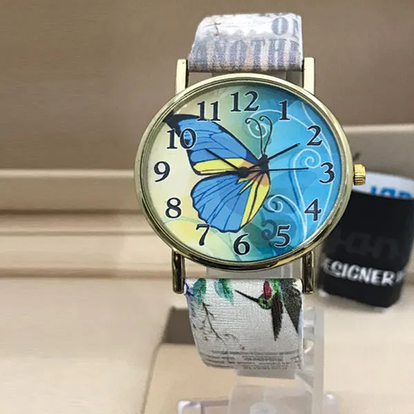 Pack of 2  Creative Butterfly Dial Women Watch Random Design