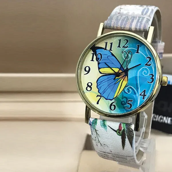 Pack of 2  Creative Butterfly Dial Women Watch Random Design