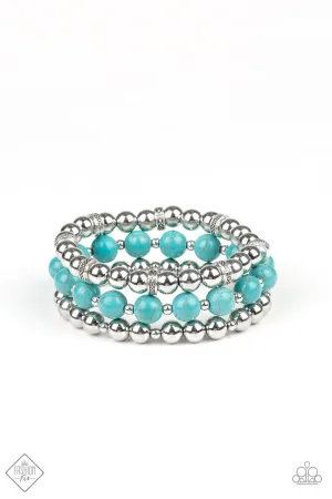 Paparazzi Fashion Fix -Sandstone Serendipity - Blue Turquoise and Silver  Bracelet