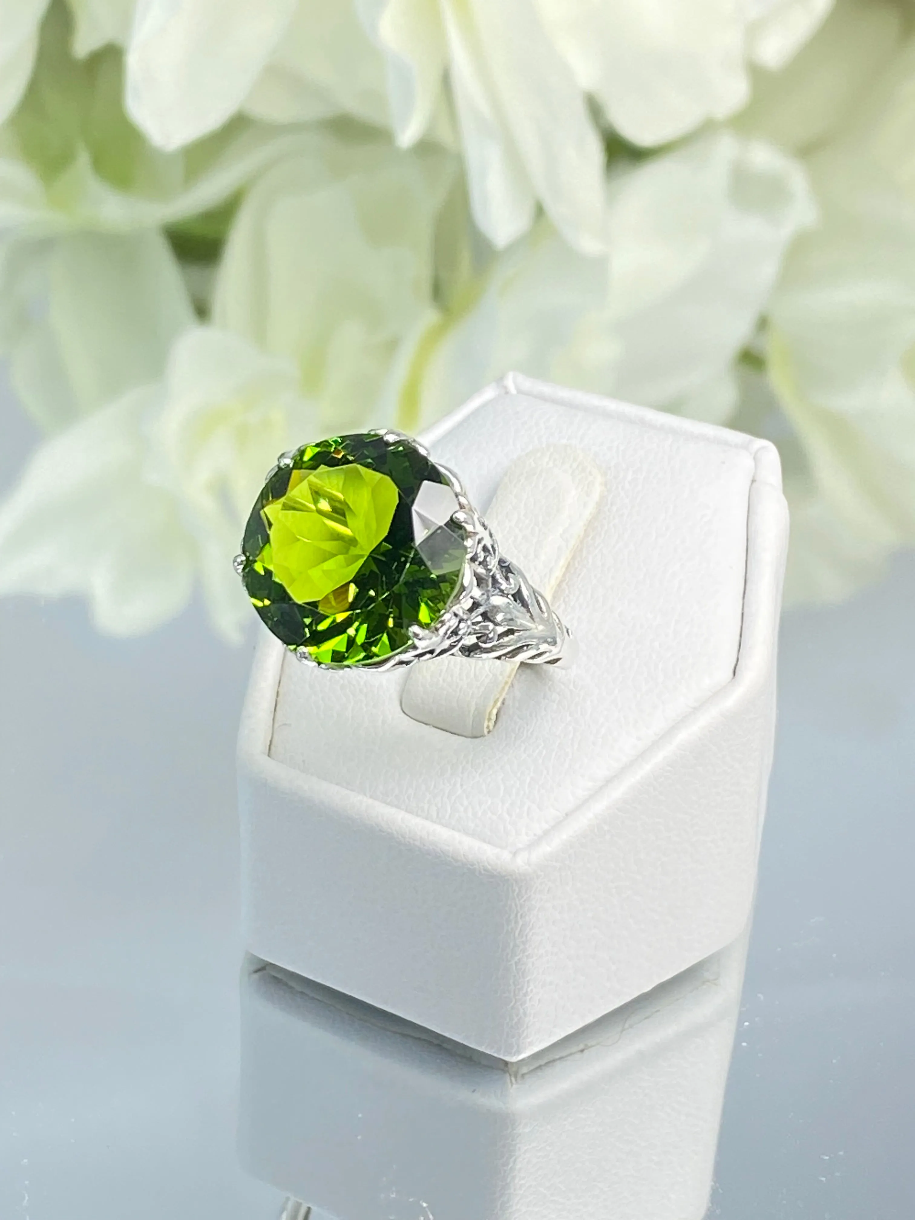 Peridot Ring, Size 7, Romantic Gothic Jewelry #D123 - Ready to Ship