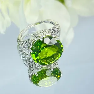 Peridot Ring, Size 7, Romantic Gothic Jewelry #D123 - Ready to Ship