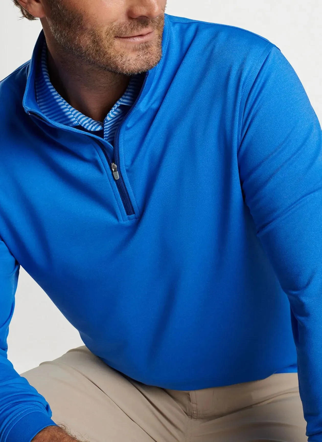 Peter Millar Perth Performance Quarter-Zip - Mako Blue