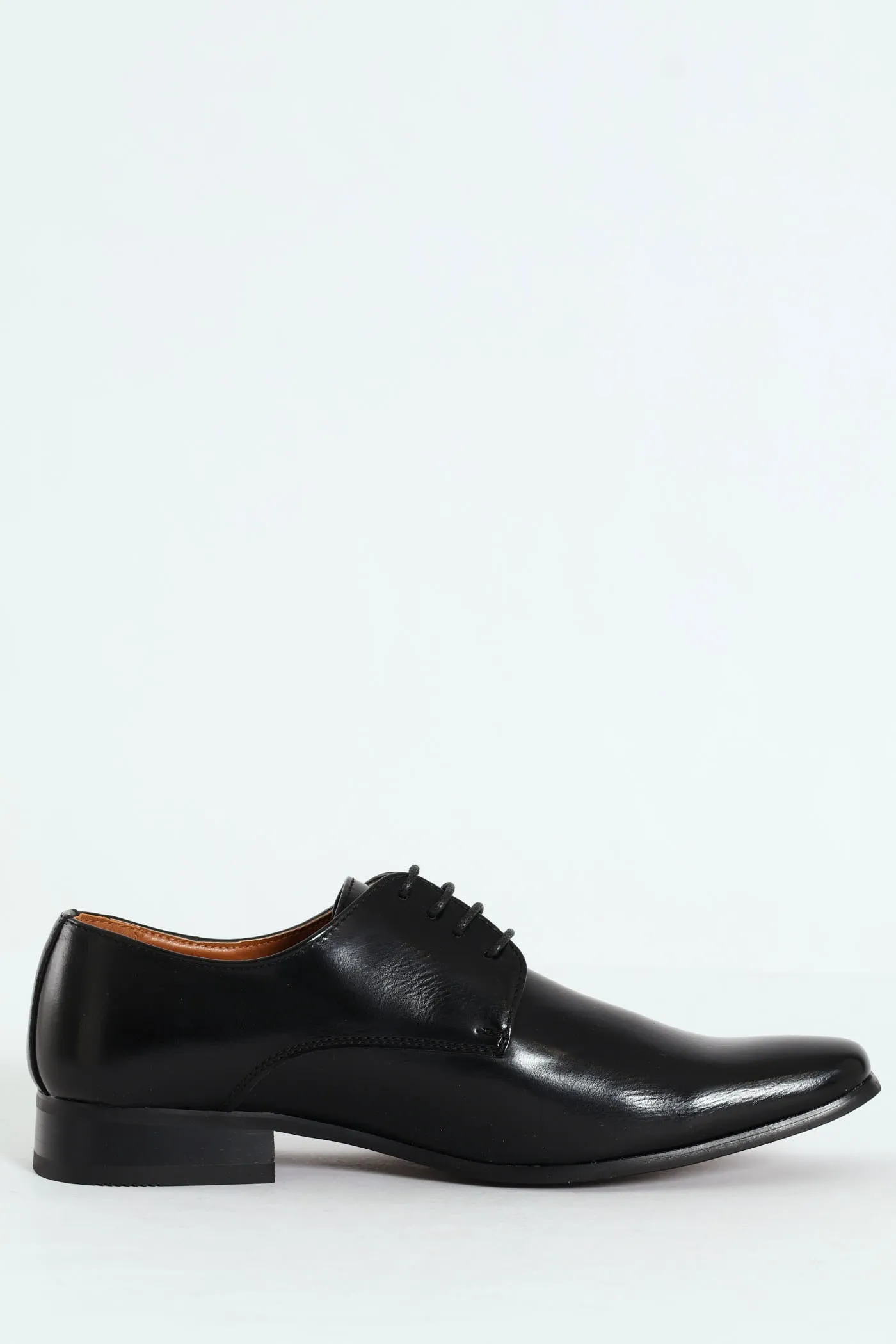 Pin Punch Detail Derby Shoe - Black