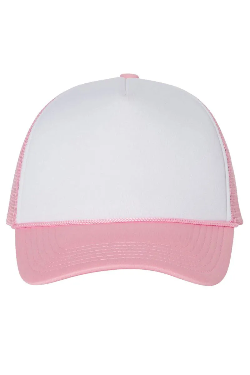 Pink Vintage Teddy Bear Foam Mesh Back Trucker Cap