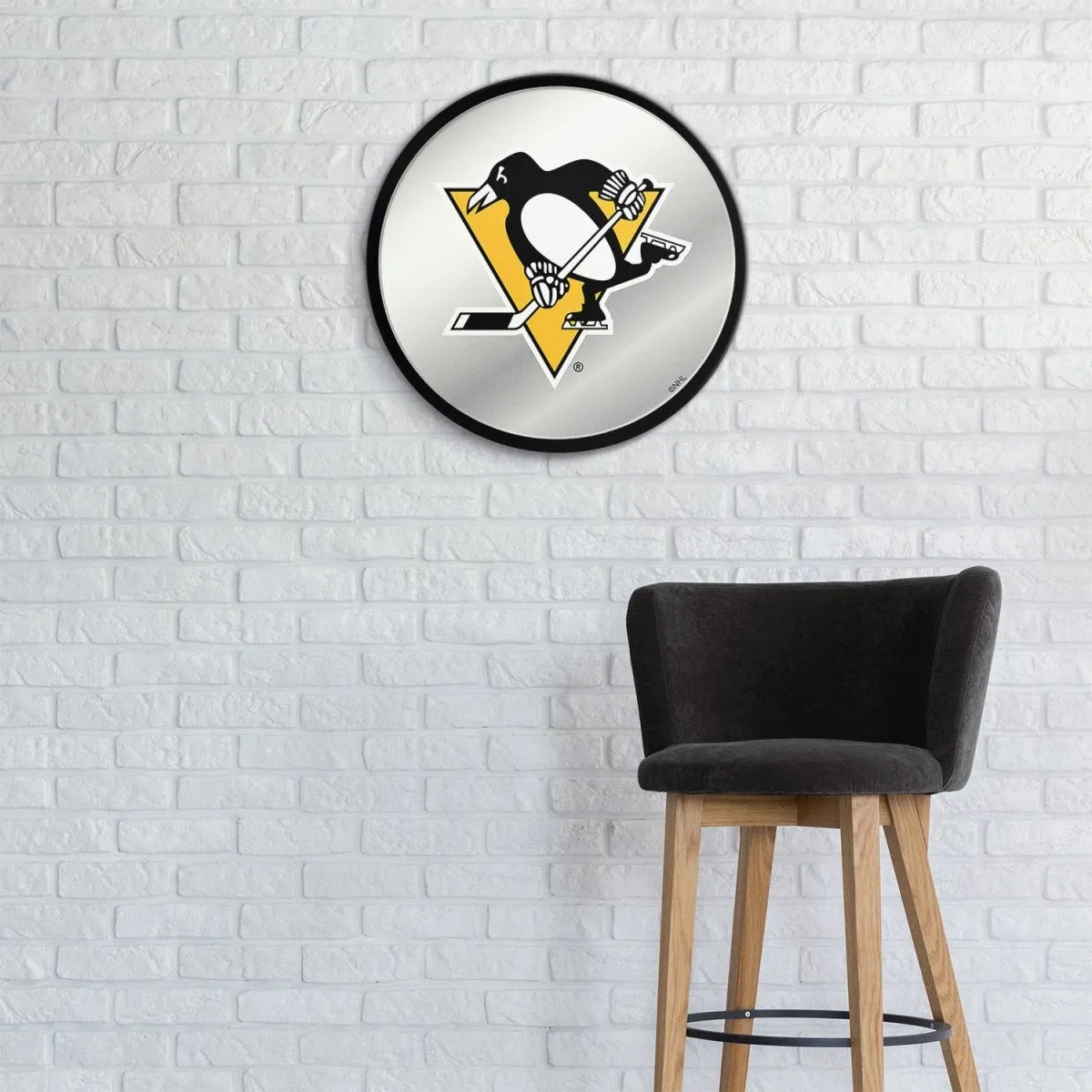 Pittsburgh Penguins: Modern Disc Mirrored Wall Sign