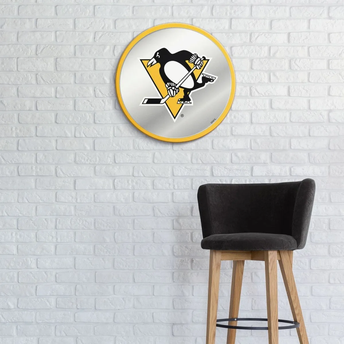 Pittsburgh Penguins: Modern Disc Mirrored Wall Sign