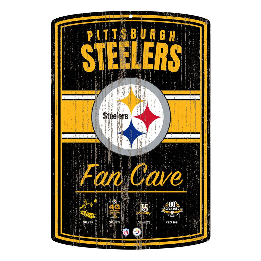 Pittsburgh Steelers 16x23 2 pack Established Faux Wood Wall Signs