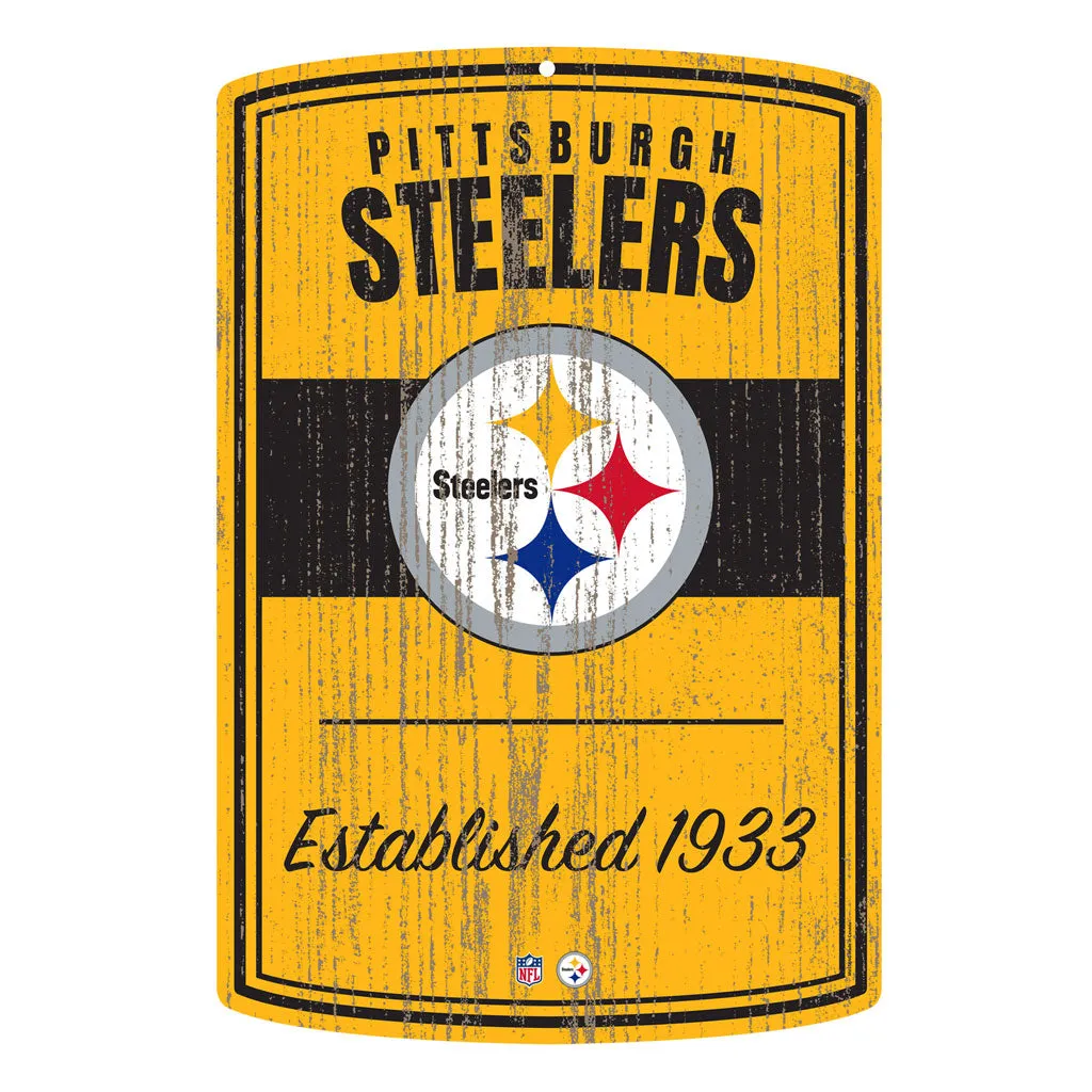 Pittsburgh Steelers 16x23 2 pack Established Faux Wood Wall Signs
