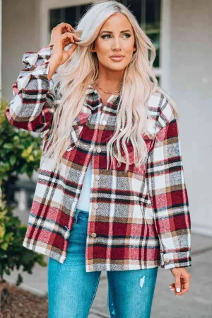 Plaid Shirt Jacket with Breast Pockets