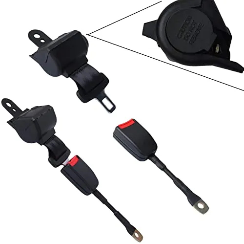 Podoy Golf Cart Seat Belts Kit and Bracket Universal Retractable for Most Golf Carts, Compatible with E-ZGO TXT&RXV, Yamaha and Club Car DS Precedent