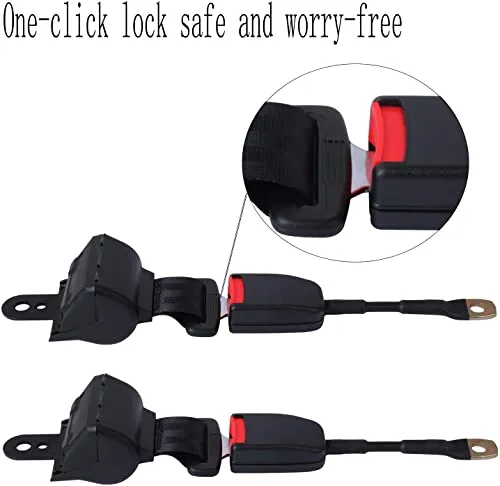 Podoy Golf Cart Seat Belts Kit and Bracket Universal Retractable for Most Golf Carts, Compatible with E-ZGO TXT&RXV, Yamaha and Club Car DS Precedent