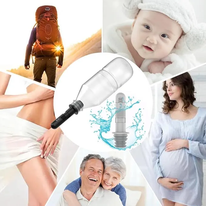 Portable Bidet Sprayer - Handheld, Powerful Spray, Fits Bottleneck 21-25mm Water Bottles - Ideal for Women & Children - ABS Material - Compact & Lightweight (500g)
